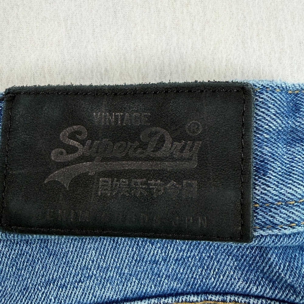 Superdry Mens Japanese Selvedge Jeans 32x32 Distressed Skinny Denim - Picture 9 of 16